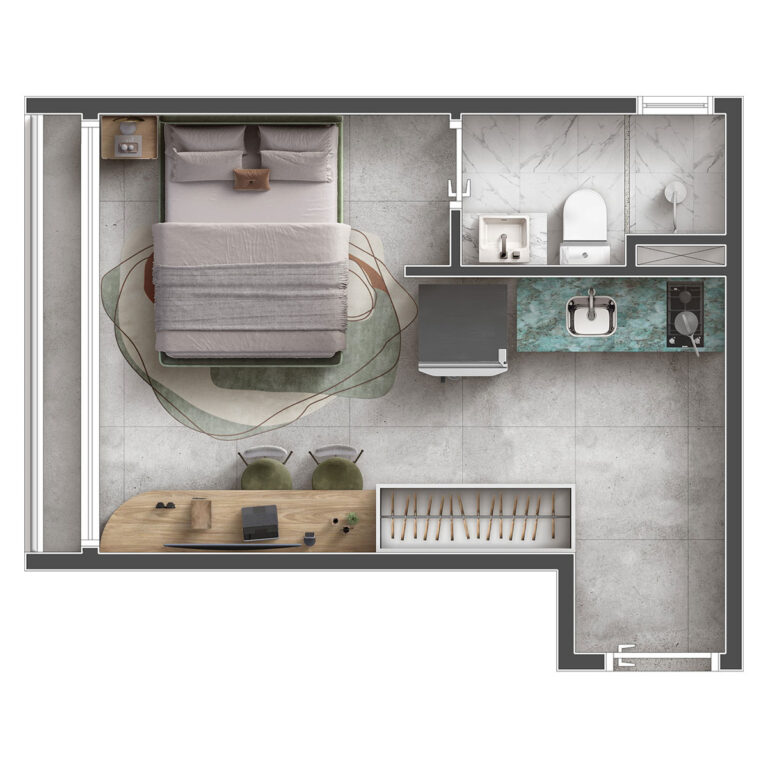 Studio 22,23 m² (Planta Tipo A)